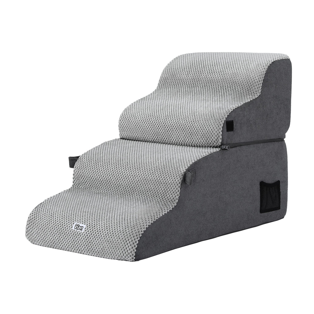 i.Pet 2-in-1 Dog Stairs & Bed – Grey