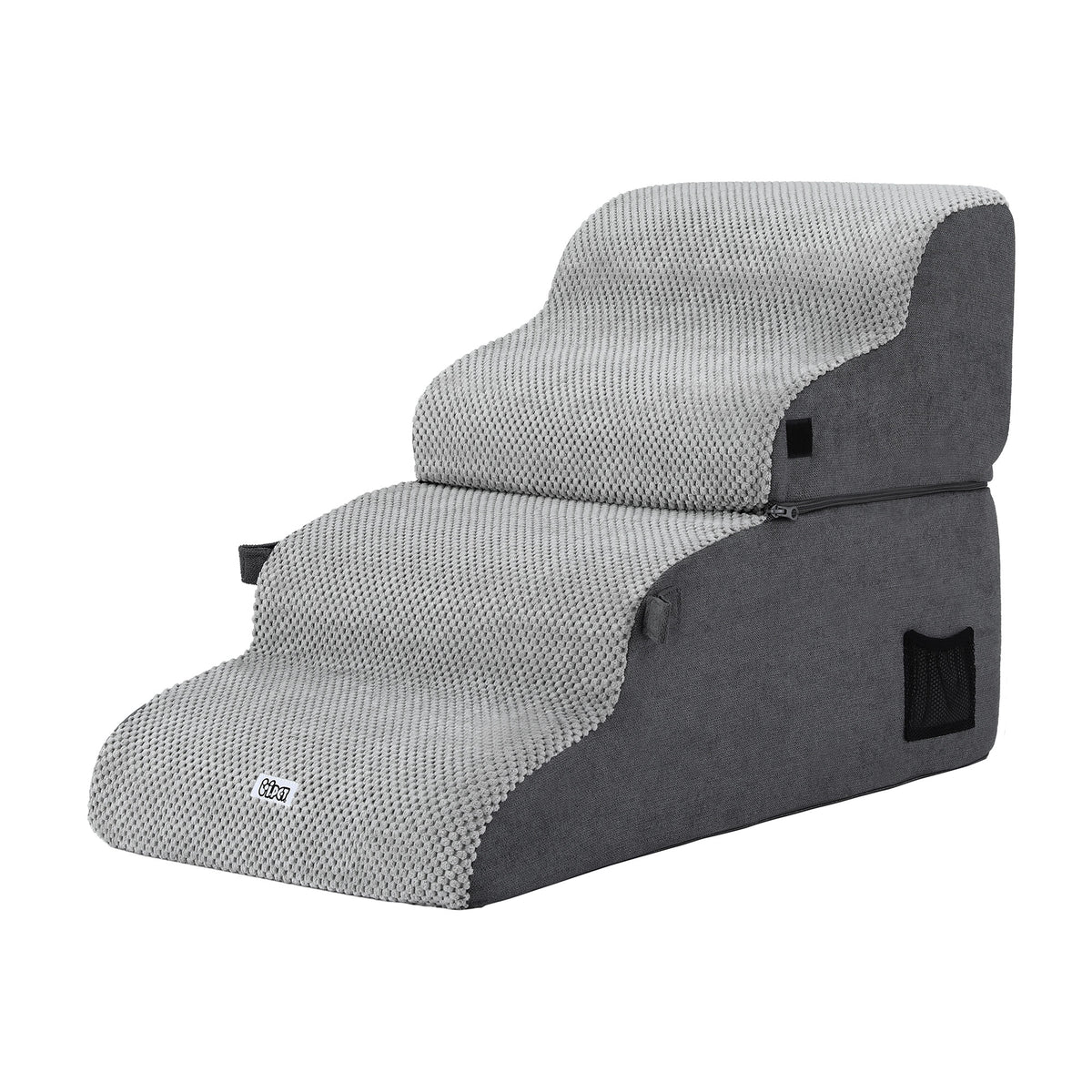 i.Pet 2-in-1 Dog Stairs & Bed – Grey