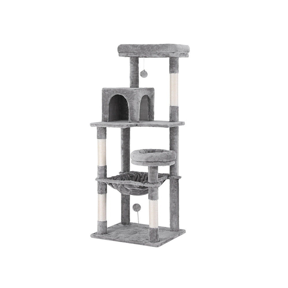 i.Pet 143cm Cat Tree & Scratching Tower – Grey